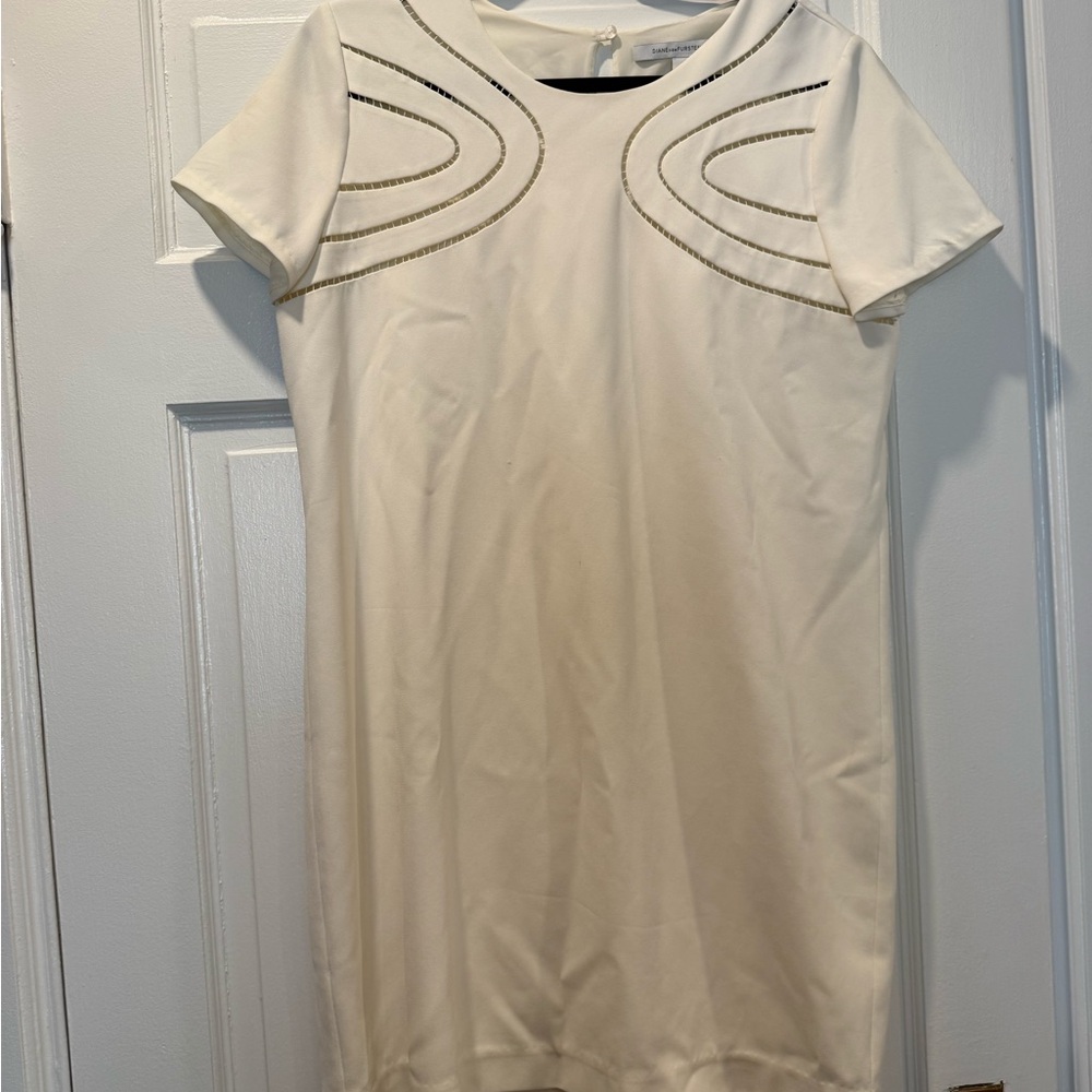 Elegant Cream Dress with Embellished Detail